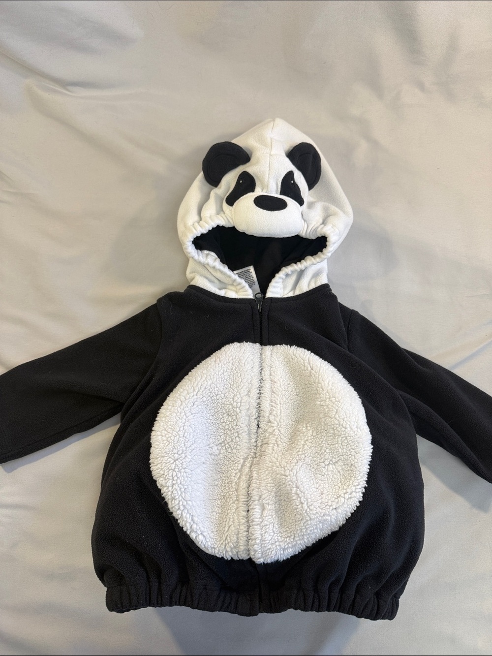 Carter's Black & White Panda Hooded One-Piece Footie